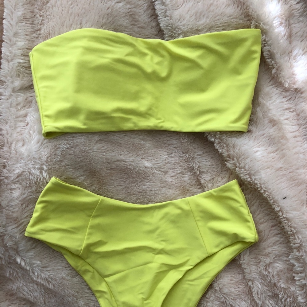 High wait bandeau bikini set NWT